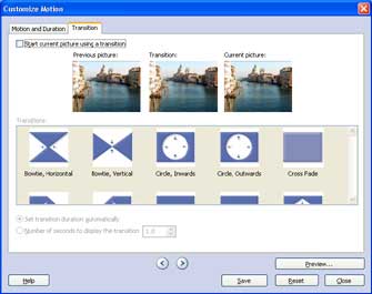 Transition tab