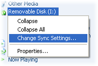 Change sync settings